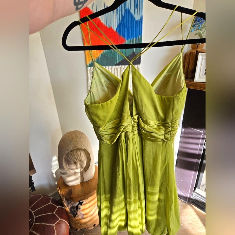 100% Silk Knee Length Cocktail Dress with Fitted Bodice - Picture 8 of 14
